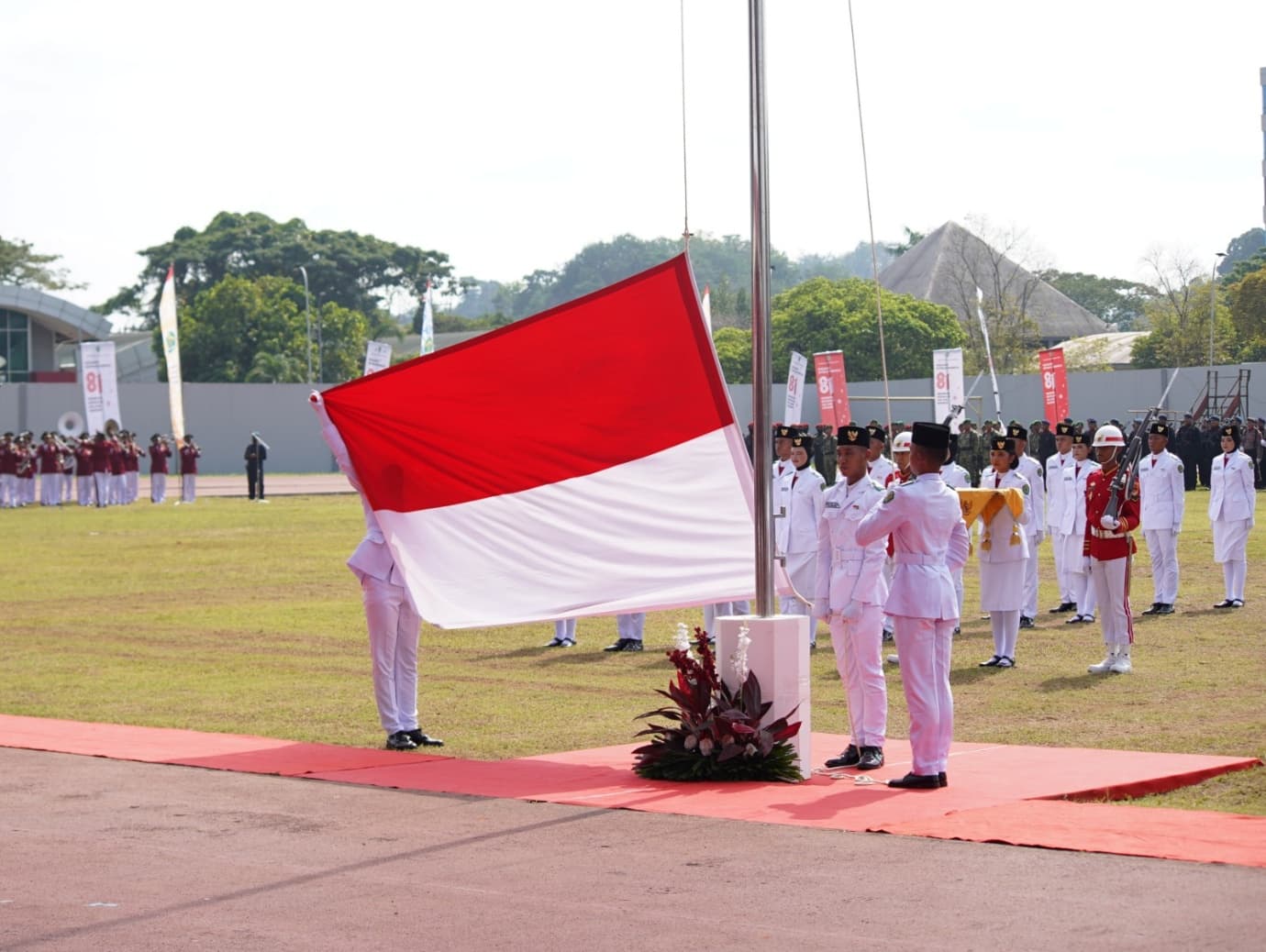 Khidmat dan Sederhana, Peringatan Detik-Detik Proklamasi HUT ke-81 RI Digelar di GOR Kadrie Oening